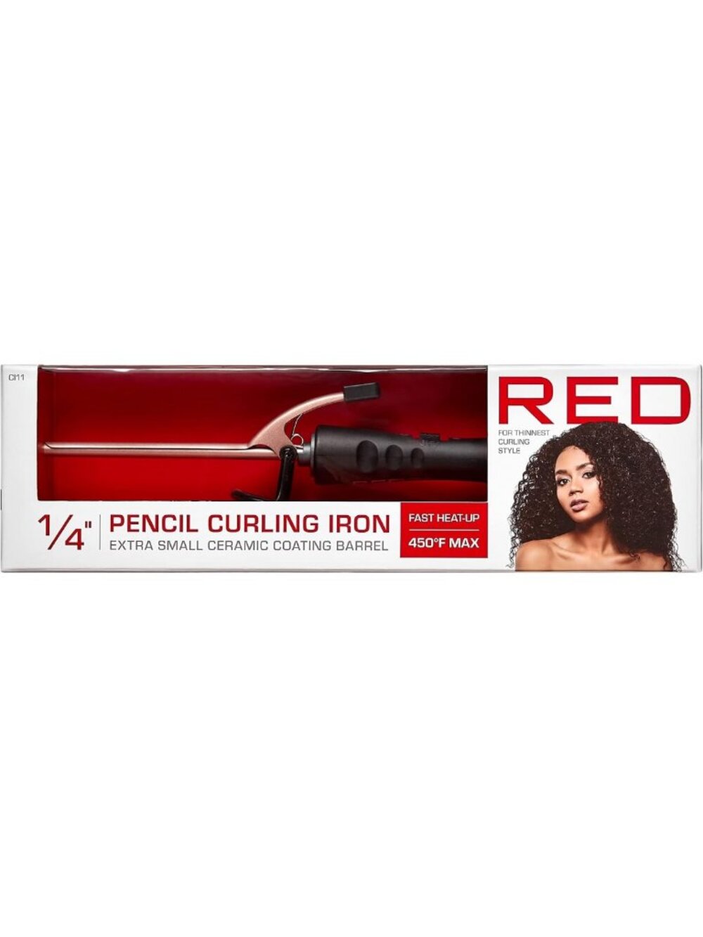 1.25-Inch Red Curling Iron - Professional Pencil Curling Tool for Gorgeous Waves